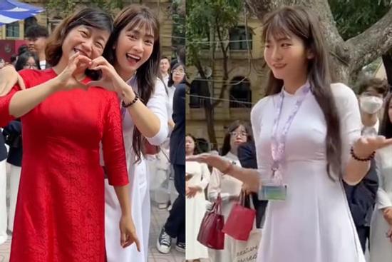 Lê Bống về thăm trường cũ ngày 20/11, ngã ngửa nhan sắc thật