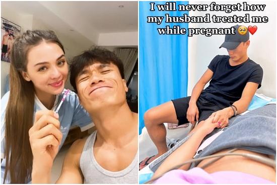 Vợ Tây được Bùi Tiến Dũng 'cưng như trứng mỏng' khi mang thai