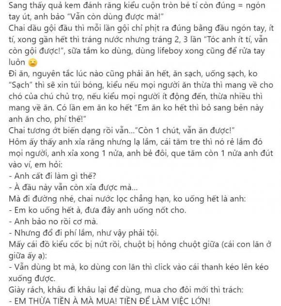 Bạn trai sống quá tiết kiệm, tăm cũng bẻ đôi để xỉa được 2 lần-1