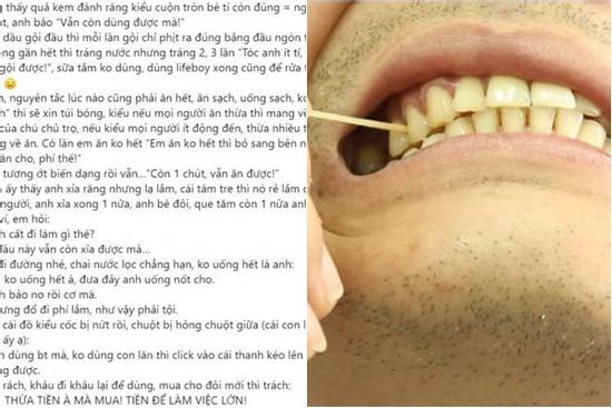 Bạn trai sống quá tiết kiệm, tăm cũng bẻ đôi để xỉa được 2 lần