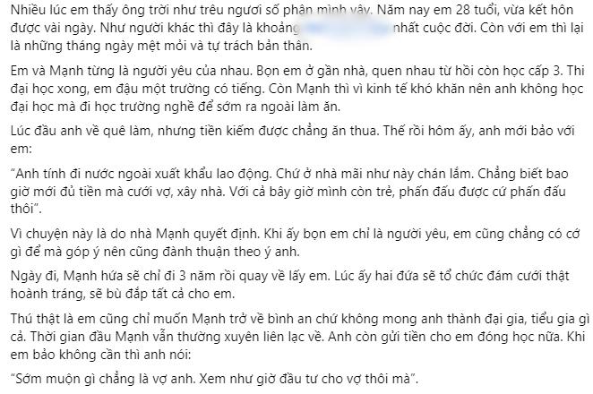 Tình cũ hứa mà không cưới, ngày tôi lấy chồng anh mừng 500 triệu-1
