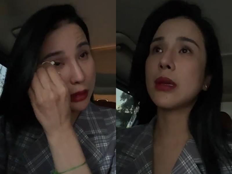 Diệp Lâm Anh khóc livestream khi bị chồng chặn xe giữa đường-1