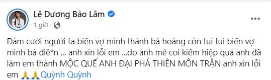 Lê Dương Bảo Lâm xin lỗi vì biến vợ thành bà điên ngày cưới-8