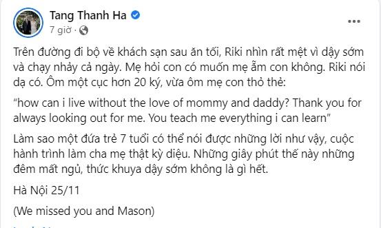 Tăng Thanh Hà ngạc nhiên với câu nói của quý tử 7 tuổi-3