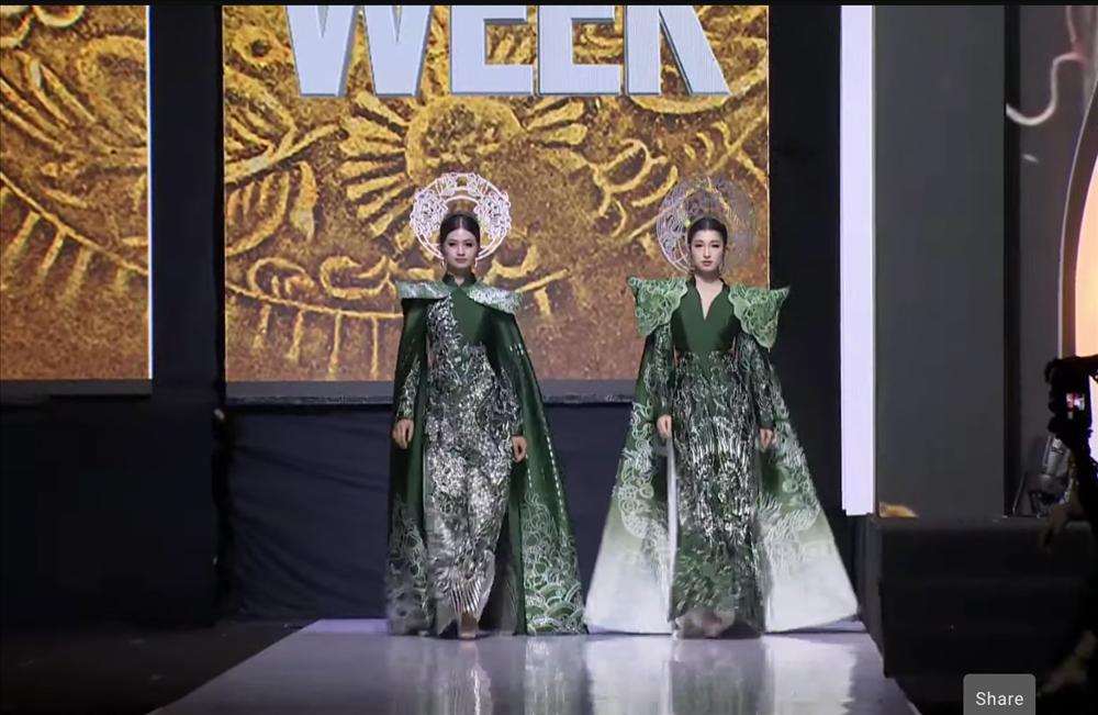 Lương Thùy Linh, Mai Phương mặc áo dài với phụ kiện khổng lồ-4