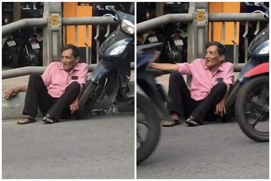 Thương Tín bị bắt gặp hốc hác, ngồi thất thần ở vệ đường