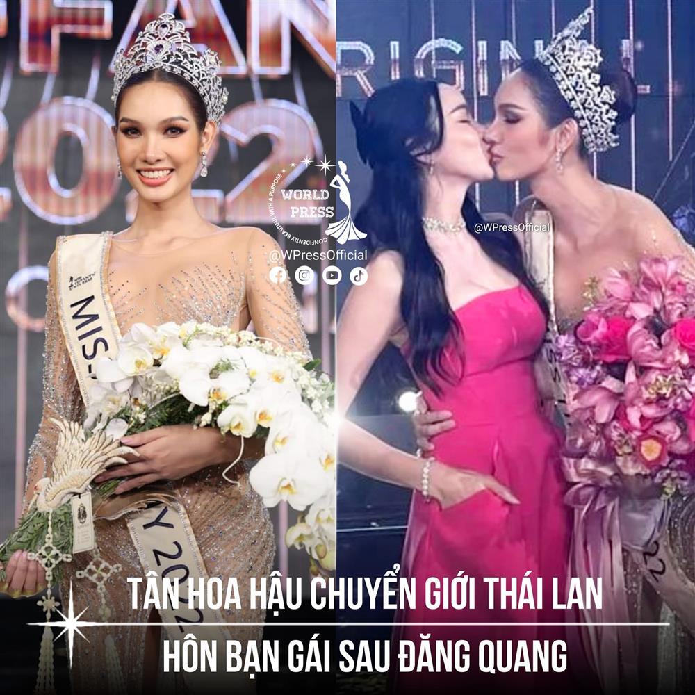 Tân Hoa hậu Chuyển giới Thái Lan hôn bạn gái sau đăng quang-9