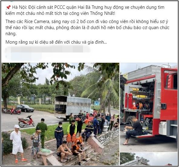 Tìm thấy thi thể bé trai rơi xuống hồ trong công viên Thống Nhất-1