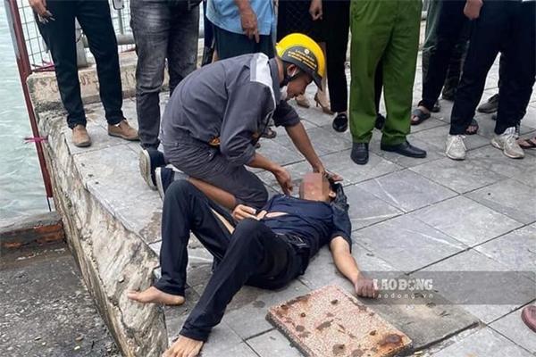 Một thanh niên nhảy cầu ở Quảng Ninh may mắn thoát chết-2