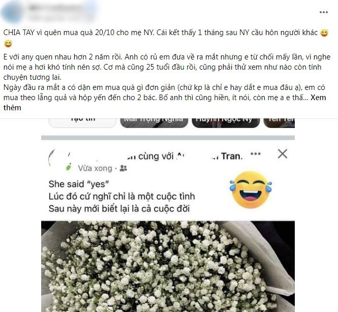 Bị chia tay vì quên quà tặng mẹ bạn trai, 1 tháng sau cô gái sốc ngã ngửa-1