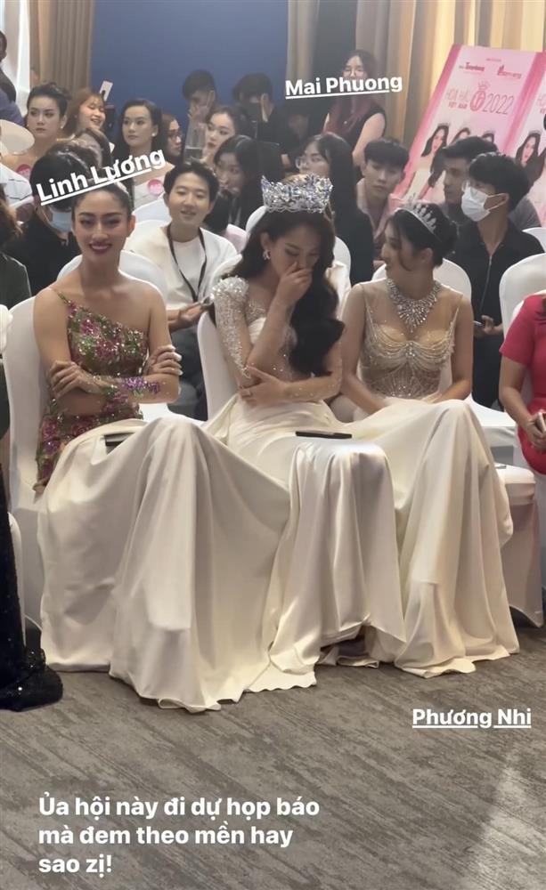 Lương Thùy Linh co ro vì lạnh, lấy váy của Mai Phương làm chăn-6