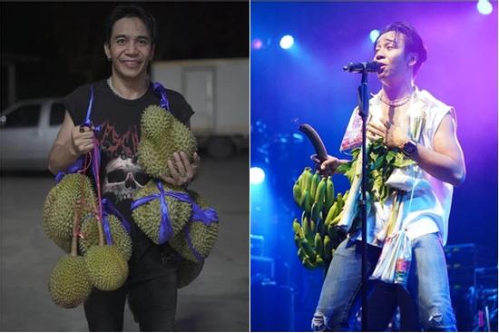 Ca sĩ được tặng cá, sầu riêng trên sân khấu