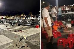 Clip: Sập giàn đèn sân khấu ở Bình Dương, 8 người bị thương