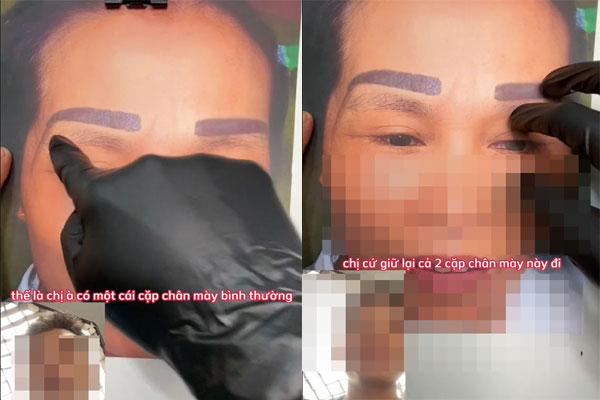 Tin tay nghề xăm lông mày của bạn thân, người phụ nữ khóc thét-6