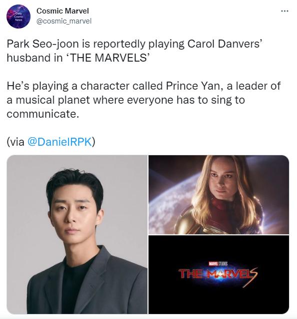 Tài tử Park Seo Joon đóng vai chồng nữ chính trong phim The Marvels-1