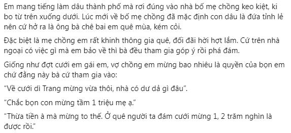 Bố mẹ chồng ki bo, đi đám ma thông gia chỉ để phong bì 100k-1