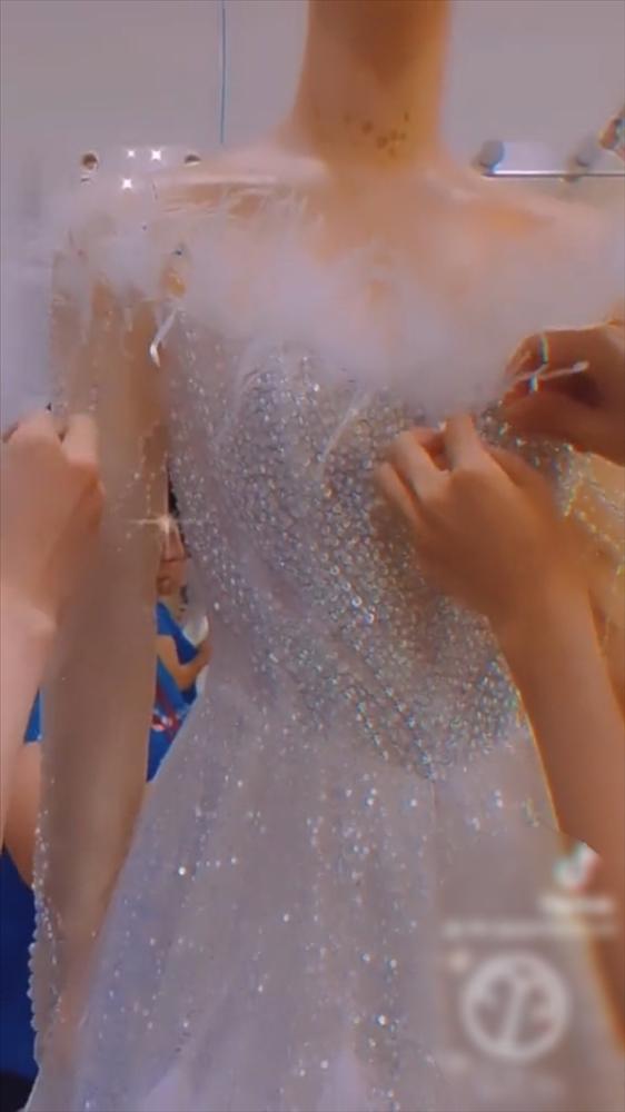 Loạt chi tiết đắt giá về váy cưới cô dâu trăm tỷ ở Kiên Giang-2