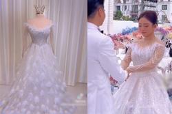 Loạt chi tiết đắt giá về váy cưới cô dâu trăm tỷ ở Kiên Giang