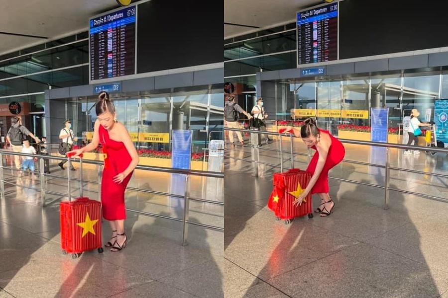 Hot girl trứng rán Trần Thanh Tâm lẻ loi ở sân bay đi thi hoa hậu-6
