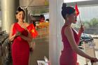 'Hot girl trứng rán' Trần Thanh Tâm lẻ loi ở sân bay đi thi hoa hậu