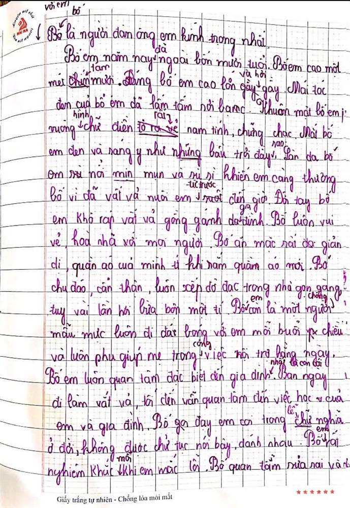 Bài văn tả bố của cậu bé lớp 5 khiến dân mạng chấm 10 điểm-1