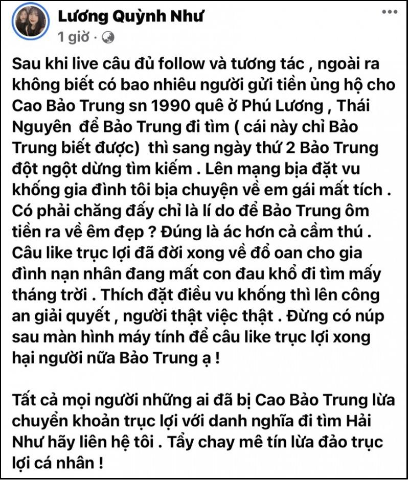 Vụ Hải Như mất tích: Thầy bói kêu gọi tiền gieo quẻ tìm kiếm-2
