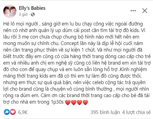 Elly Trần đáp trả công kích khi xin tài trợ quần áo cho con-2