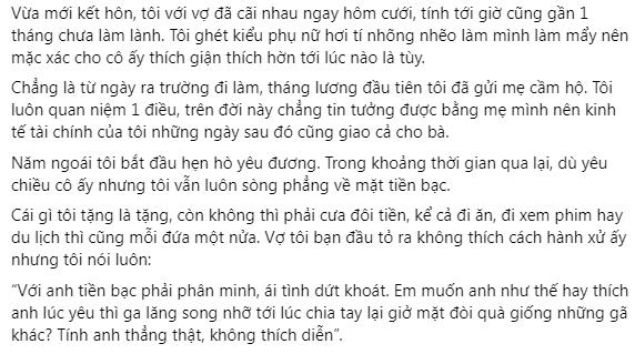 Chồng đưa hết lương cho mẹ đẻ giữ vì lo vợ vơ vét của cải-1