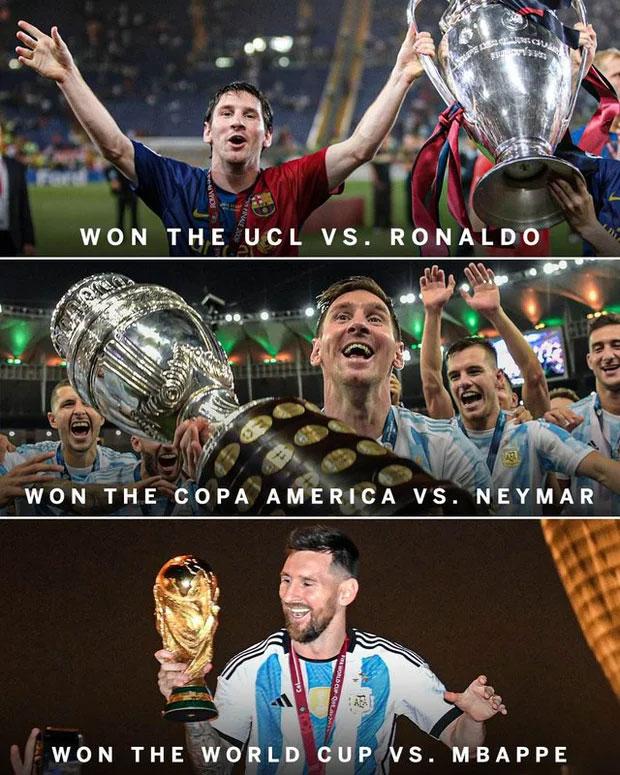 Messi thắng 3 ngôi sao bóng đá đương thời để giành 3 chức vô địch-1