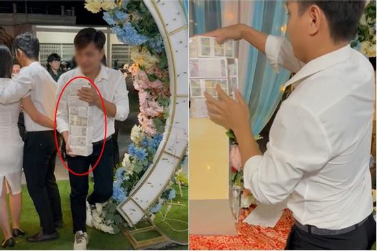 Thanh niên mừng đám cưới bạn 7 cọc tiền, nhìn mệnh giá mà hốt