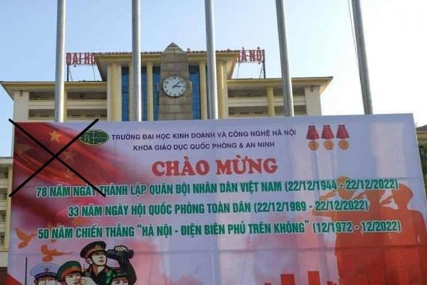 Trường đại học in pano nhầm cờ Việt Nam thành cờ Trung Quốc-1