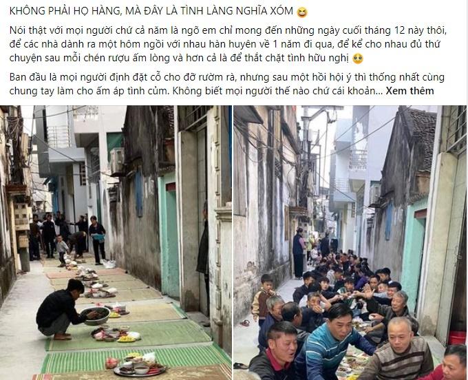 Cả xóm cùng nhau ăn cỗ, năm nào cũng trải chiếu ăn xuyên ngõ-1