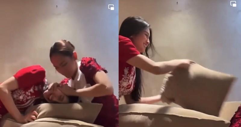 Hoa hậu Mai Phương với Á hậu Phương Nhi: Bạo lực hay đùa giỡn?-1