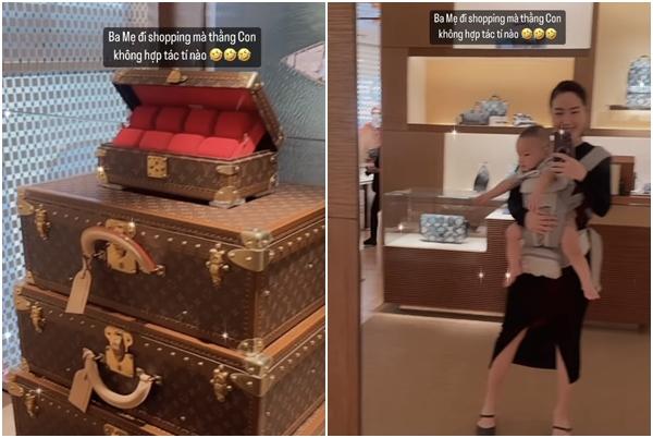 Con trai Bảo Thy bất hợp tác khi mua sắm đồ hiệu cùng bố mẹ-6