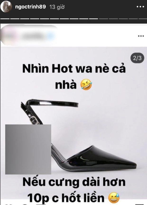 Ngọc Trinh bị chỉ trích vì đi giày có hình thô tục với trang phục công sở-3