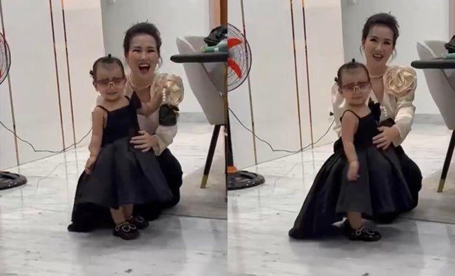 Con gái Võ Hạ Trâm gây cười vì mặc đầm dạ hội như bà cụ non-3