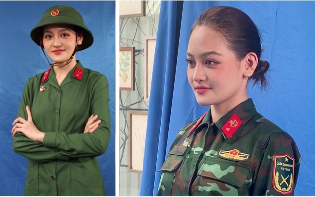 Nhã Phương ra dáng chiến sĩ, mặc quân phục đẹp nhờ body đầy đặn-9