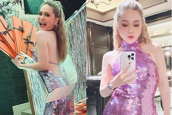 Đoàn Di Băng lên đồ kiệm vải đến dự sinh nhật Thái Công