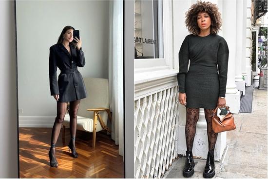 Phối đồ mùa đông với quần tất