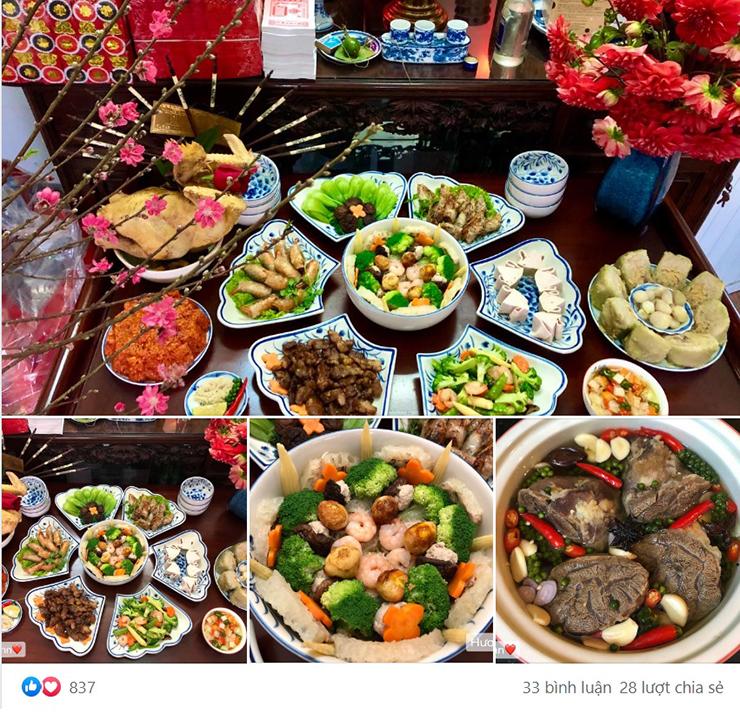 Chị em khoe mâm cúng Rằm tháng Chạp khiến dân mạng trầm trồ-3