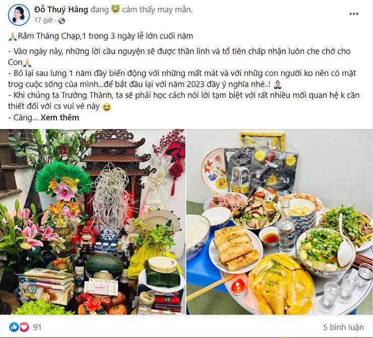 Chị em khoe mâm cúng Rằm tháng Chạp khiến dân mạng trầm trồ-5