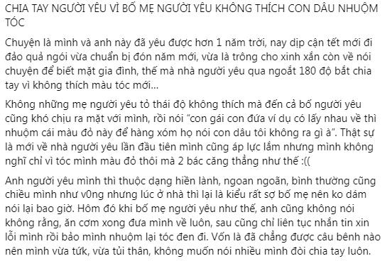 Nhuộm tóc đón Tết, cô gái bị bố mẹ người yêu đánh giá hư hỏng-2