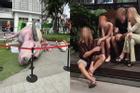 Du khách người Anh phá tác phẩm điêu khắc ở Thái Lan