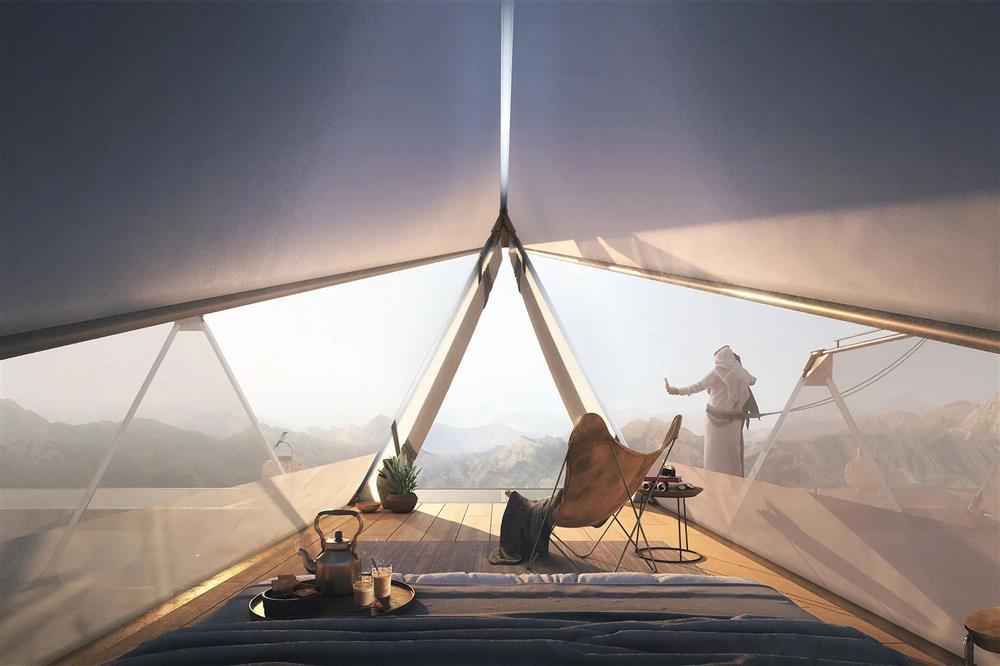 Khu nghỉ dưỡng lều siêu sang treo giữa 2 vách núi cao trăm mét-4