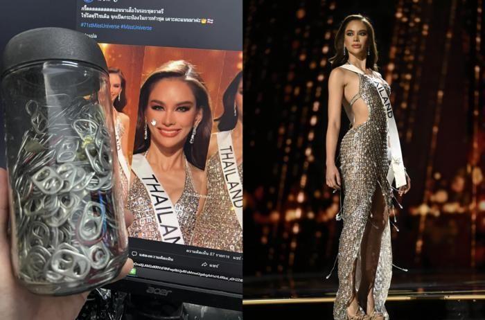 Đại diện Thái Lan mặc váy làm bằng nắp lon tại Miss Universe 2022-1