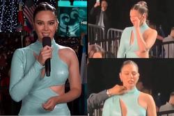 Catriona Gray khóc nghẹn khi dẫn Miss Universe, xúc động lý do