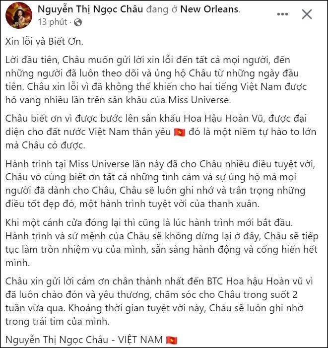 Ngọc Châu xin lỗi sau thất bại tại Miss Universe 2022-3