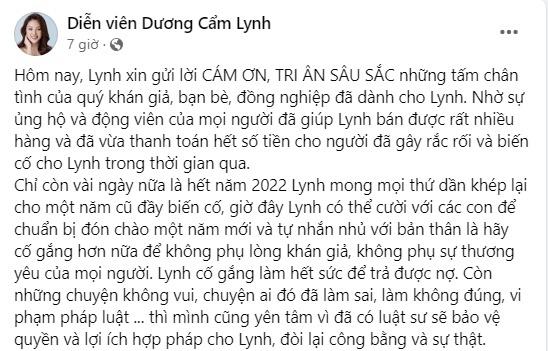 Dương Cẩm Lynh trả xong nợ trăm triệu chỉ trong 7 ngày-2