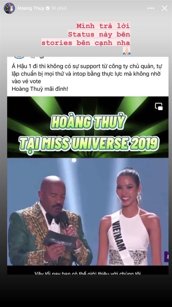Hoàng Thùy làm rõ tin đồn bị công ty bỏ rơi khi thi Miss Universe-2