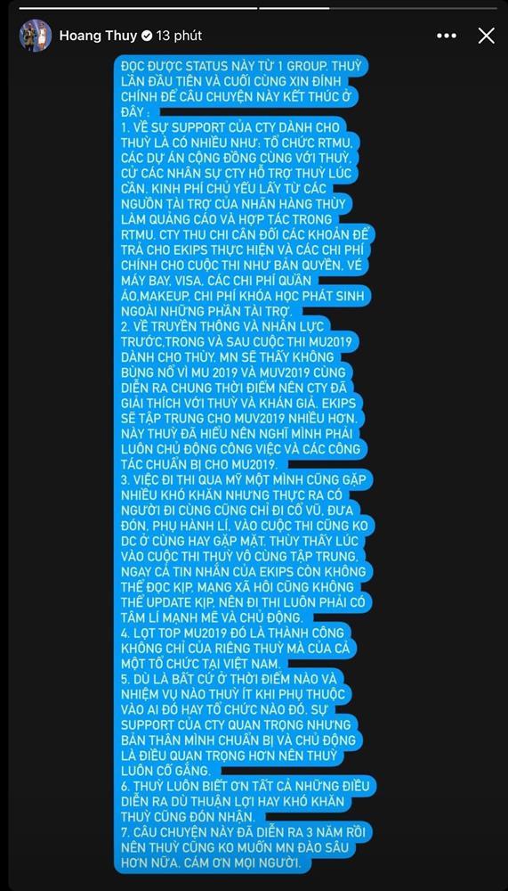 Hoàng Thùy làm rõ tin đồn bị công ty bỏ rơi khi thi Miss Universe-3